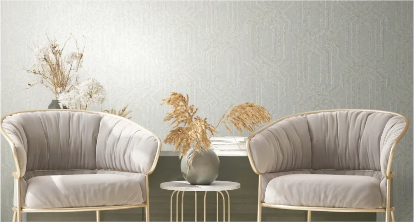 Grey with ornament pattern wallpaper by marburg Habitat